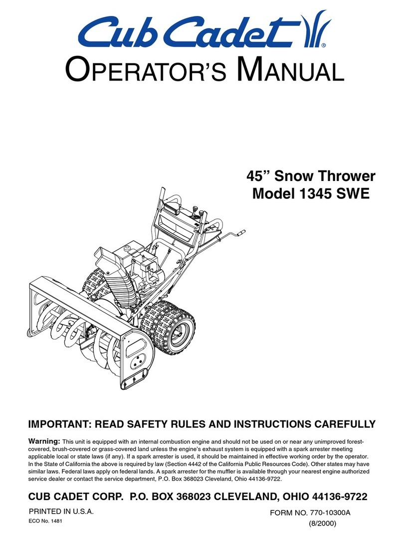 Cub Cadet 1345 SWE User manual