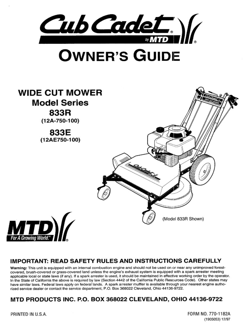 Cub Cadet 833E Series User manual