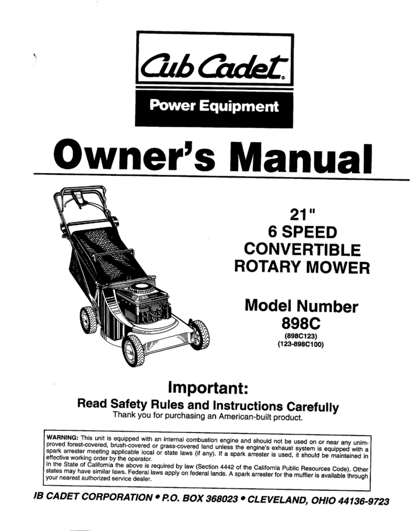 Cub Cadet 898C owner's manual