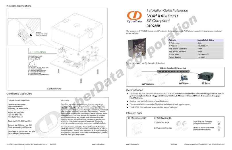 CyberData VoIP Intercom 010935B Manual