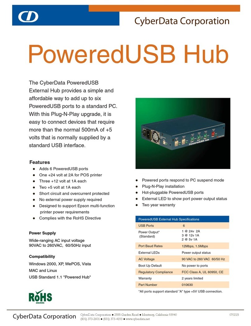 CyberData 10630 Specification sheet