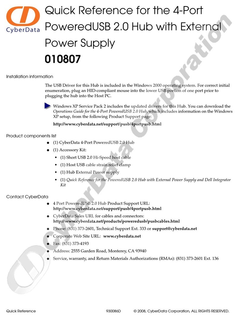 CyberData 10807 User manual