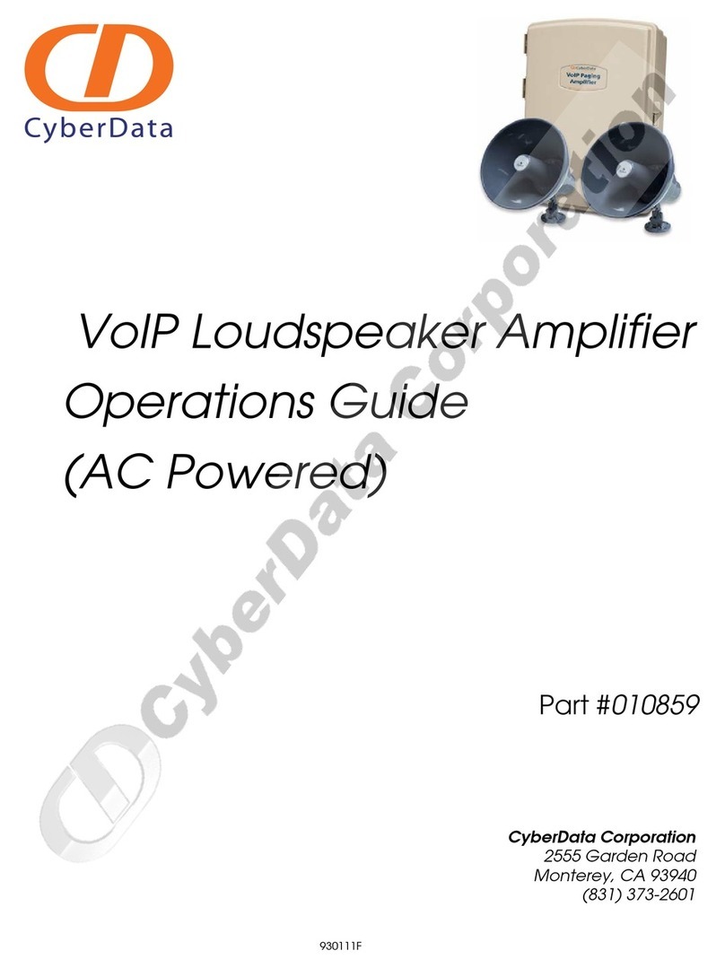 CyberData VoIP Loudspeaker Amplifier Part #010859 User manual CyberData VoIP Loudspeaker Amplifier Part #010859 User manual
