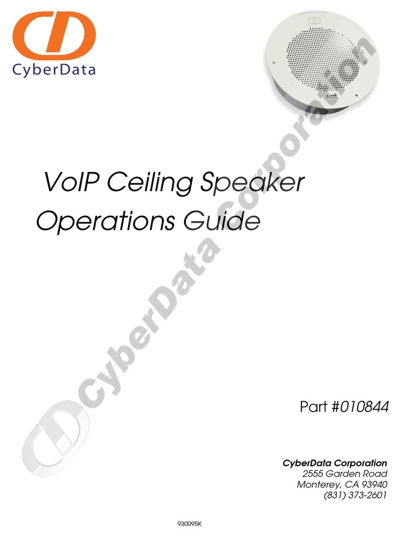 CyberData 930095K Operation guide