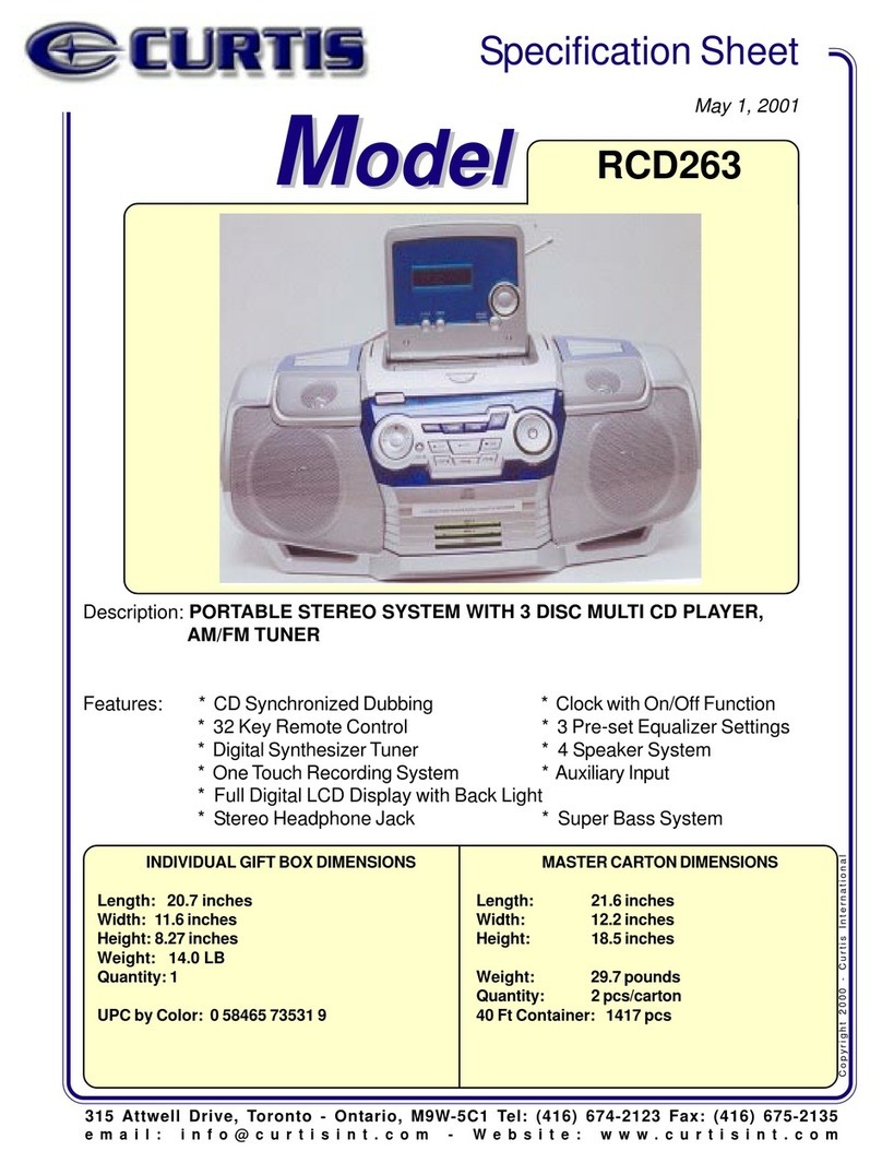 Curtis RCD263 User manual