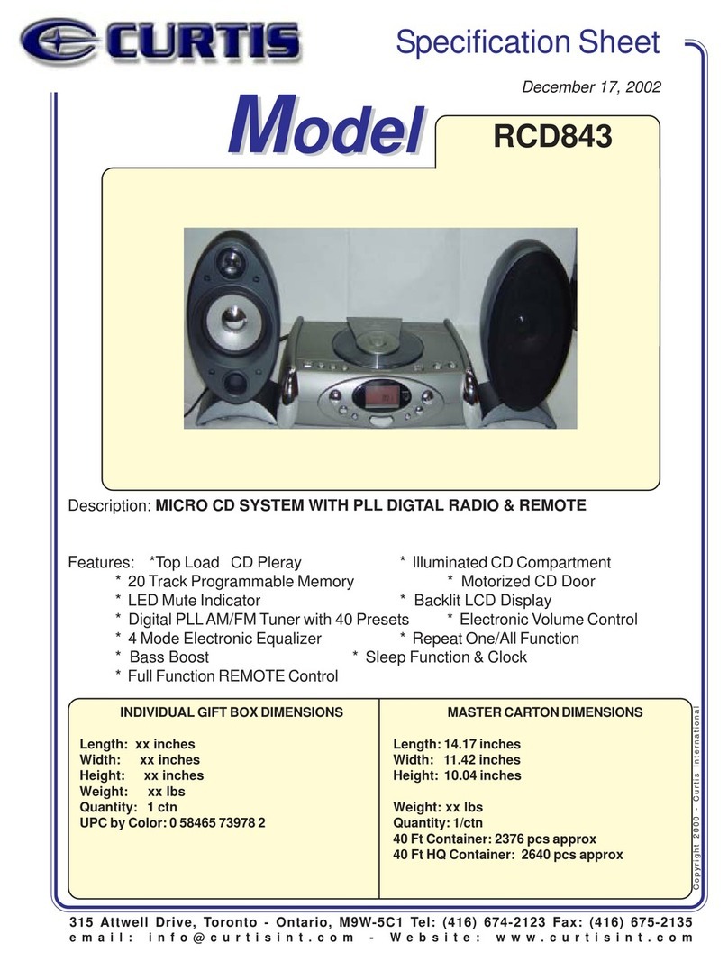 Curtis Curtis RCD843  RCD843 RCD843 User manual