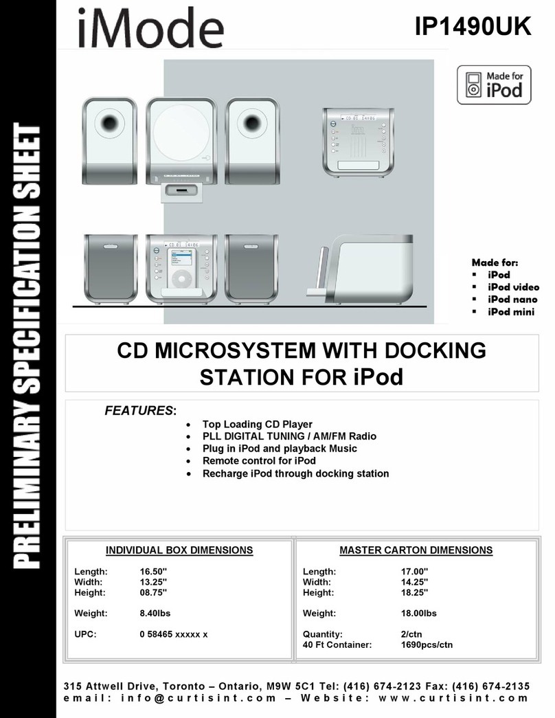 Curtis iP1490UK Specification sheet