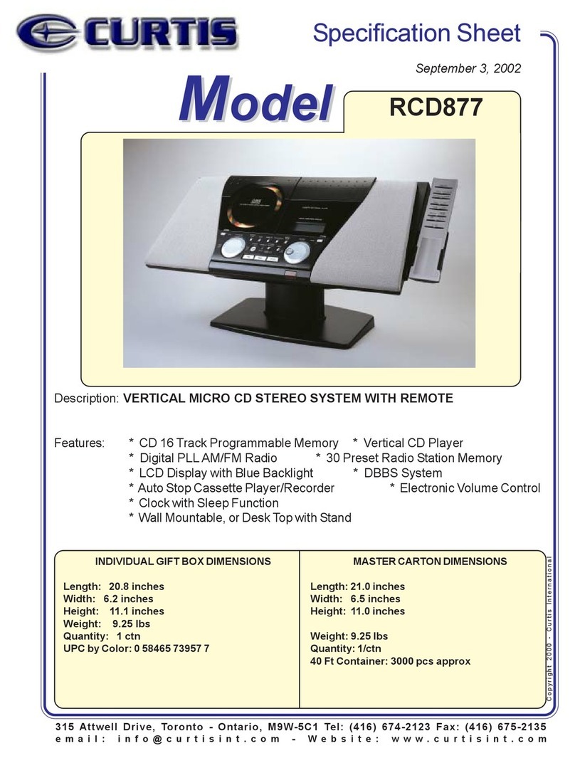 Curtis RCD877 User manual