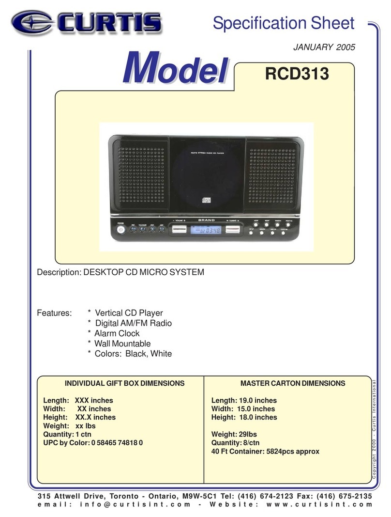 Curtis RCD313 User manual