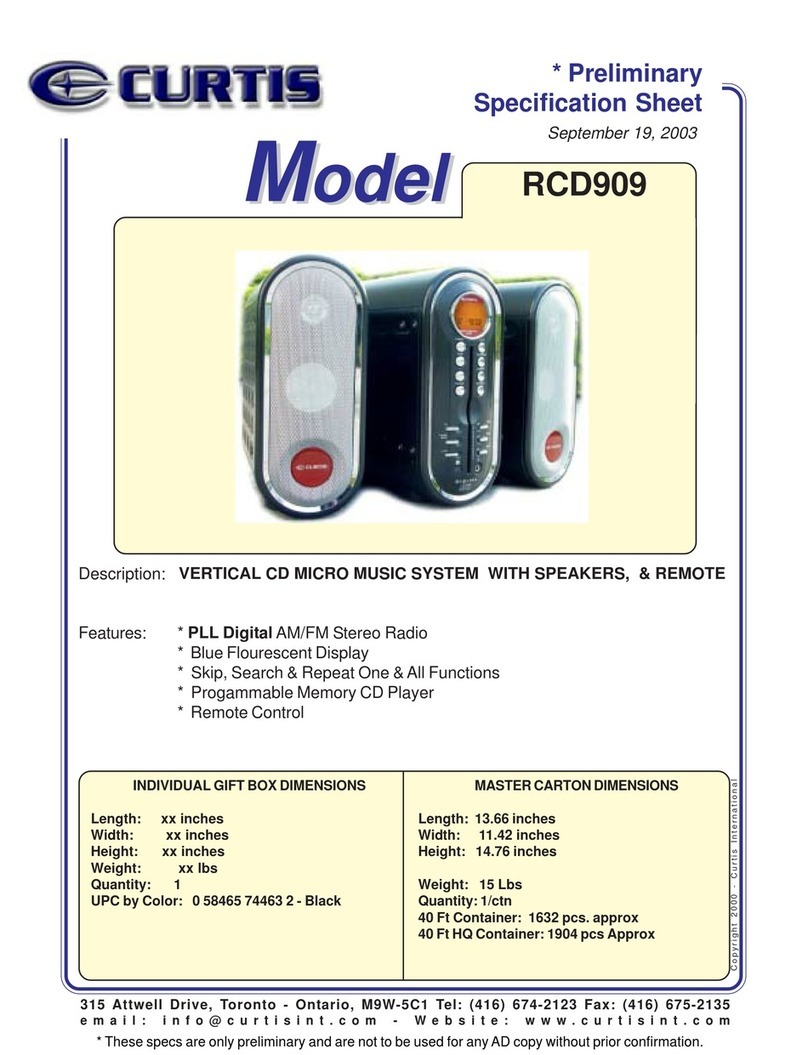 Curtis RCD909 User manual