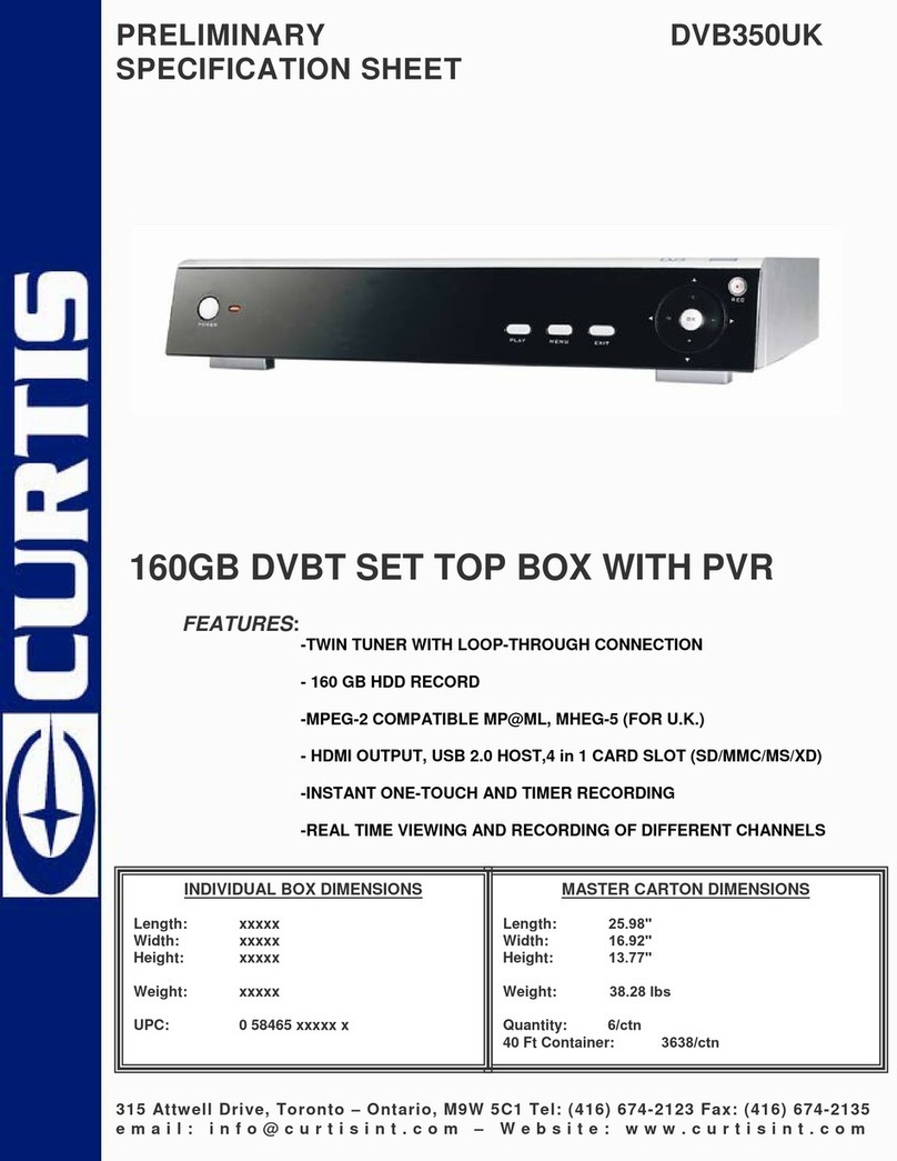 Curtis DVB350UK Preliminary specification sheet