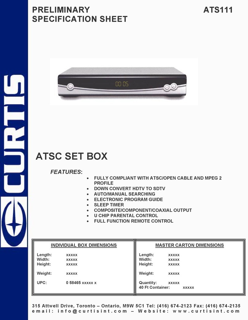 Curtis ATSC ATS111 Specification sheet