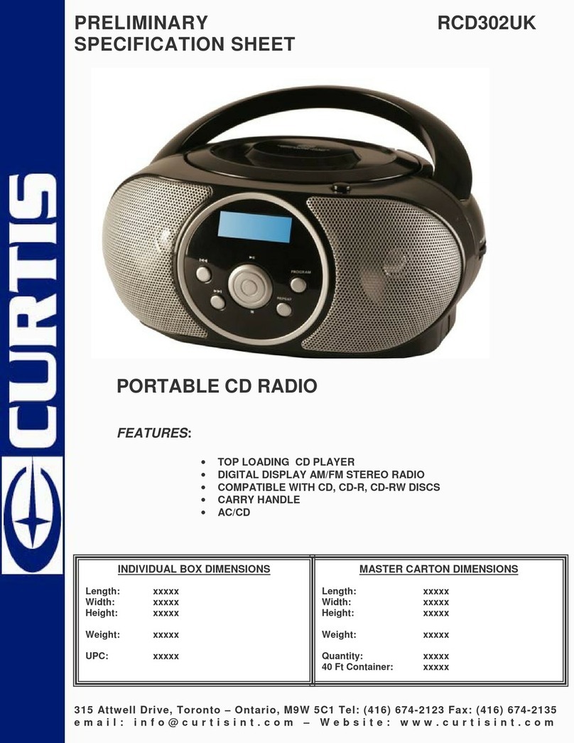Curtis RCD302UK Preliminary specification sheet