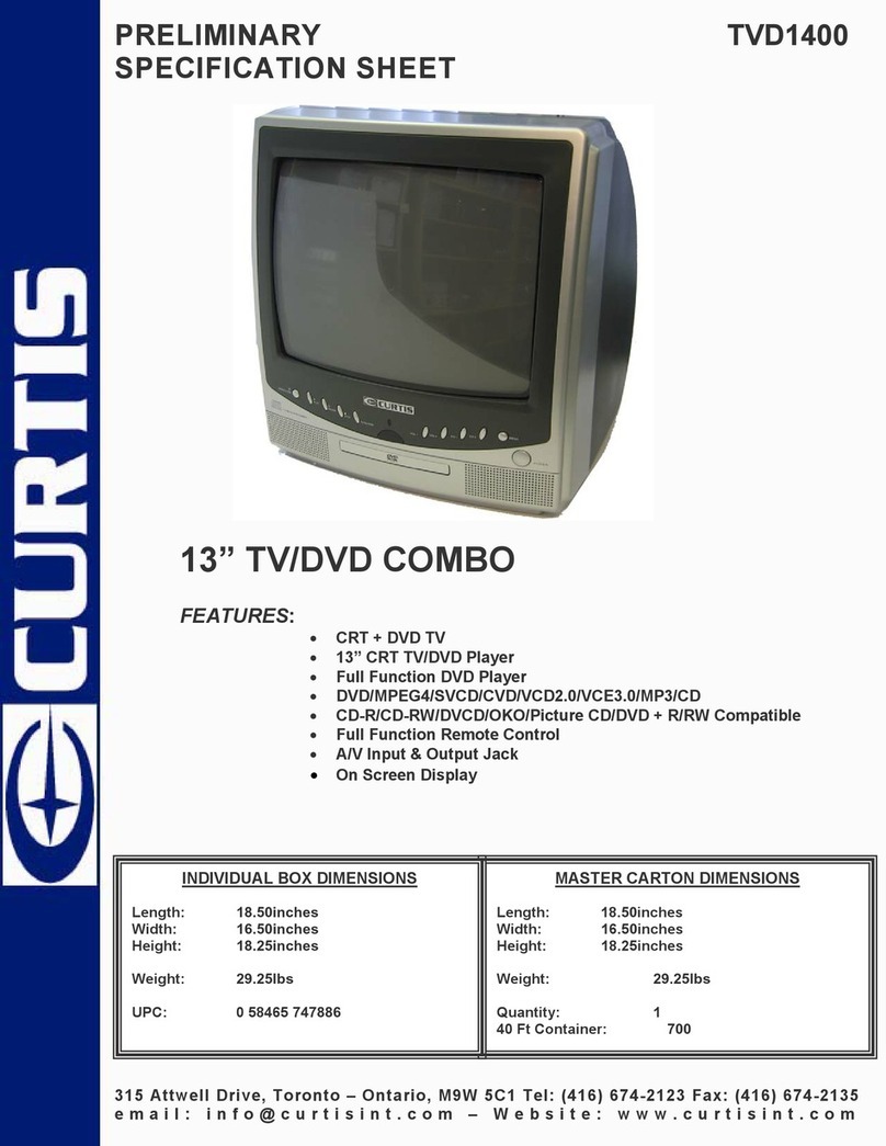 Curtis TVD1400 User manual Curtis TVD1400 User manual