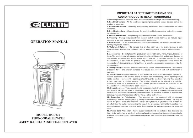 Curtis RCD836 User manual