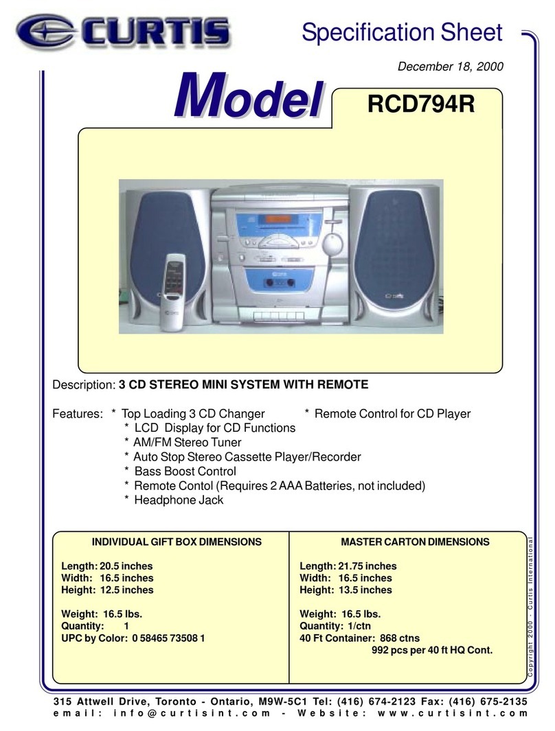 Curtis RCD794R User manual Curtis RCD794R User manual