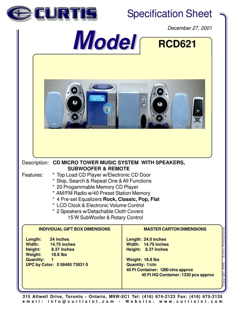 Curtis RCD621 User manual