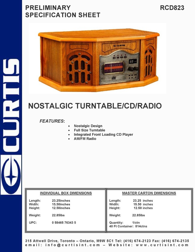 Curtis rcd823 Specification sheet