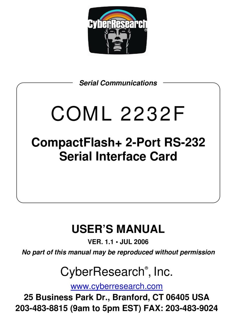 CyberResearch COML 2232F User manual