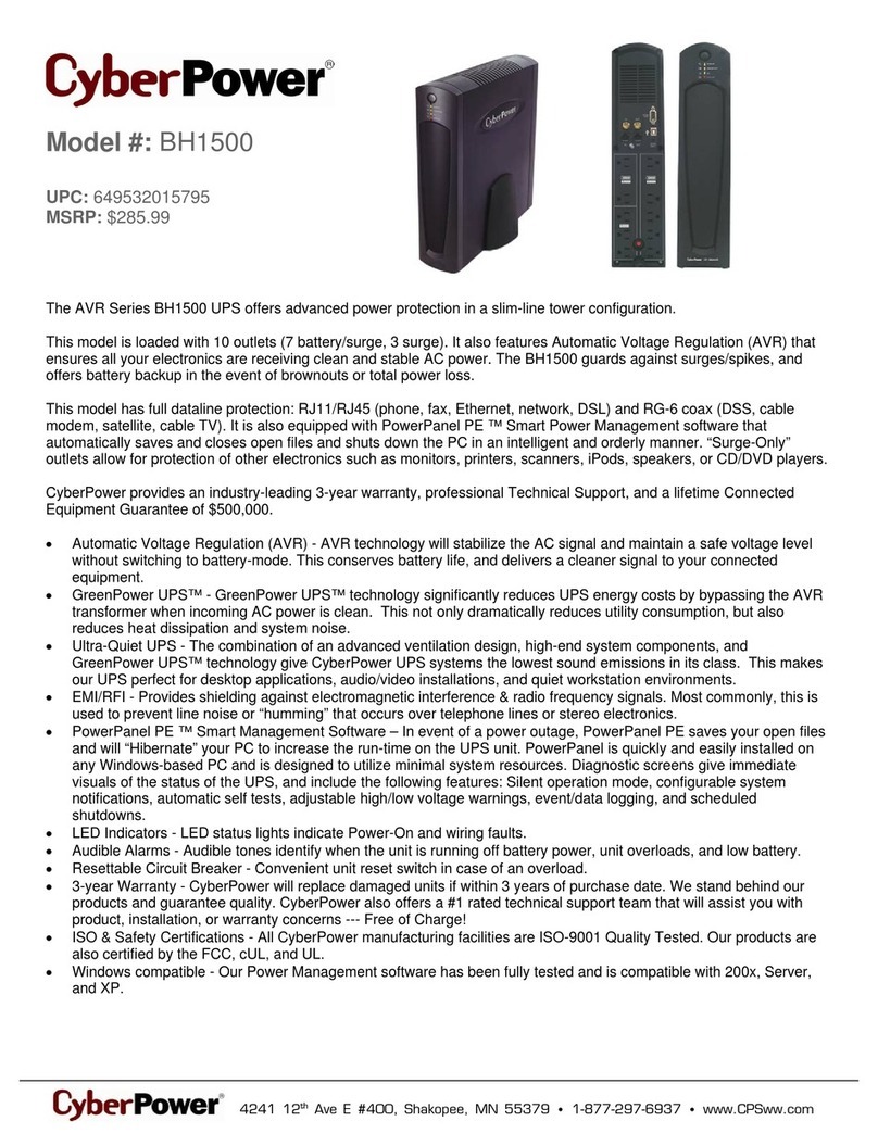CyberPower 649532015795 User manual