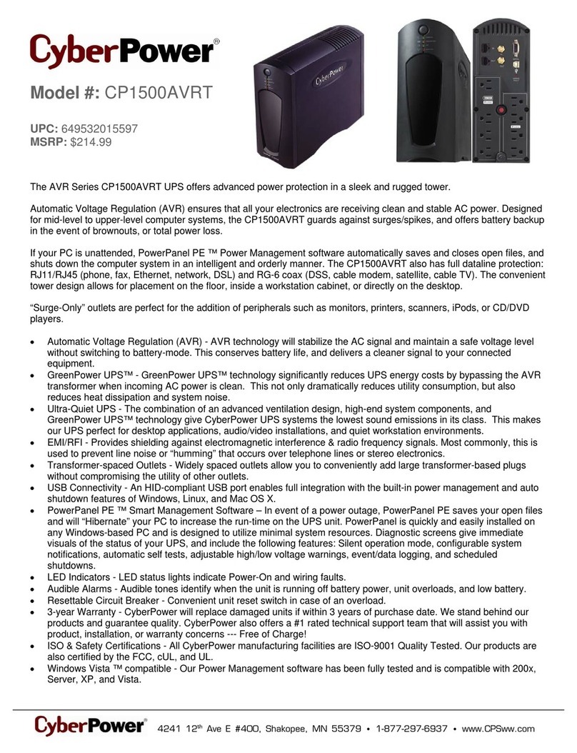 CyberPower 649532015597 User manual