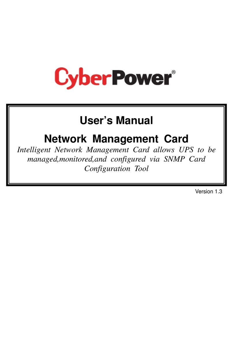 CyberPower Network Management Card User manual