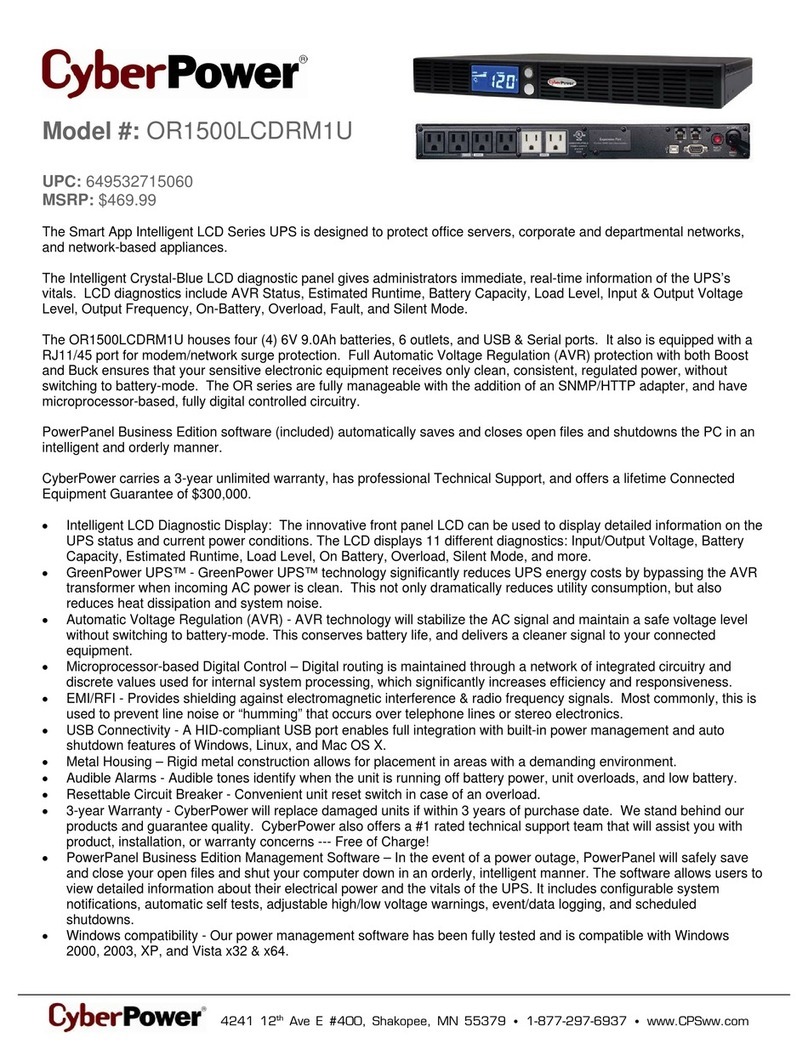 CyberPower OR1500LCDRM1U User manual