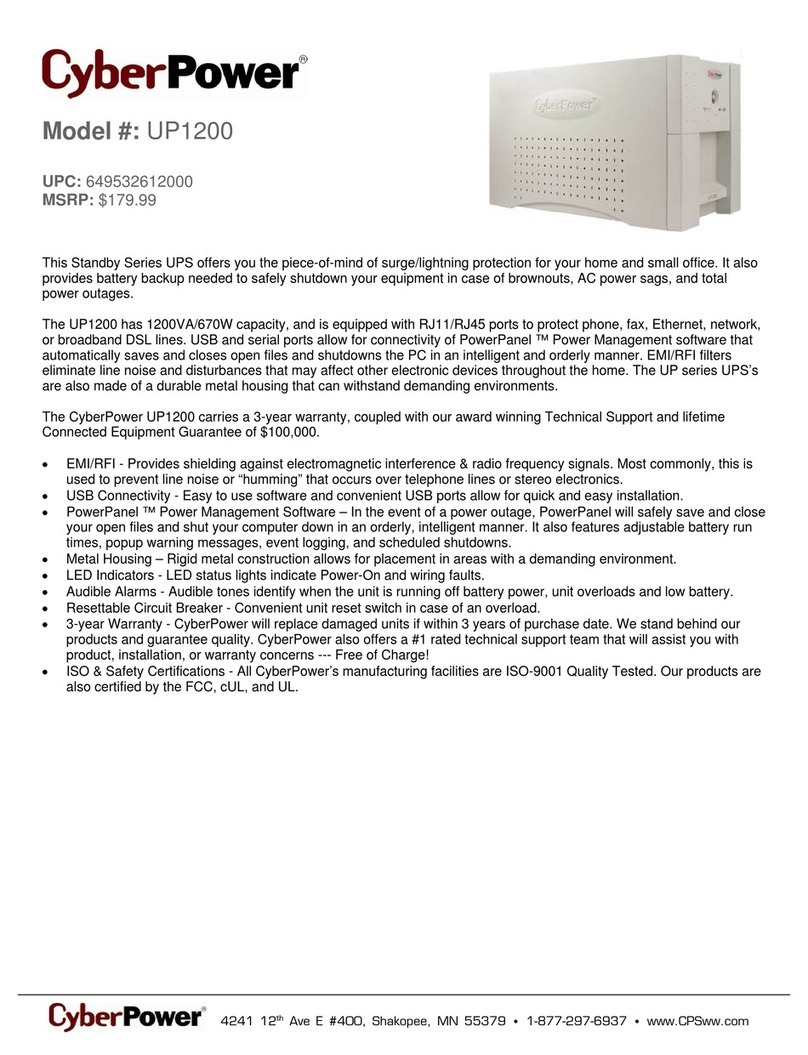 CyberPower UP1200 User manual CyberPower UP1200 User manual