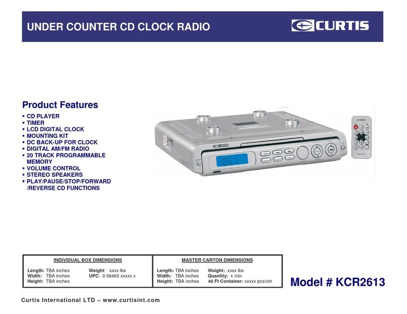 Curtis KCR2613 Operation manual