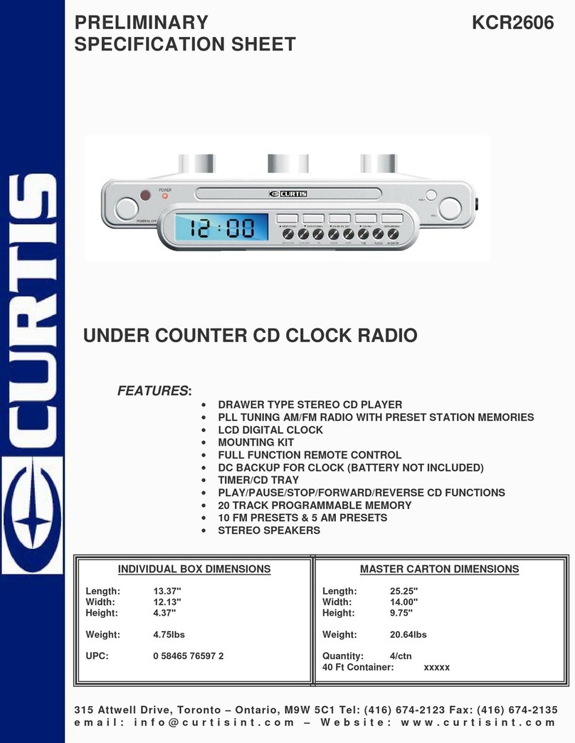 Curtis KCR2606 User manual Curtis KCR2606 User manual