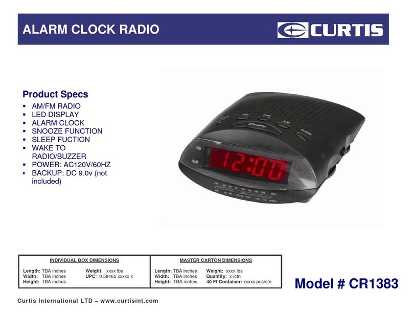 Curtis CR1383 Specification sheet