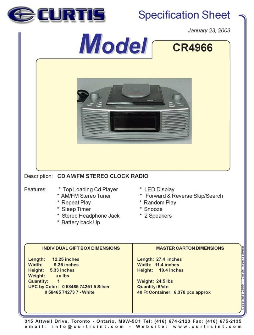 Curtis CR4966 User manual Curtis CR4966 User manual