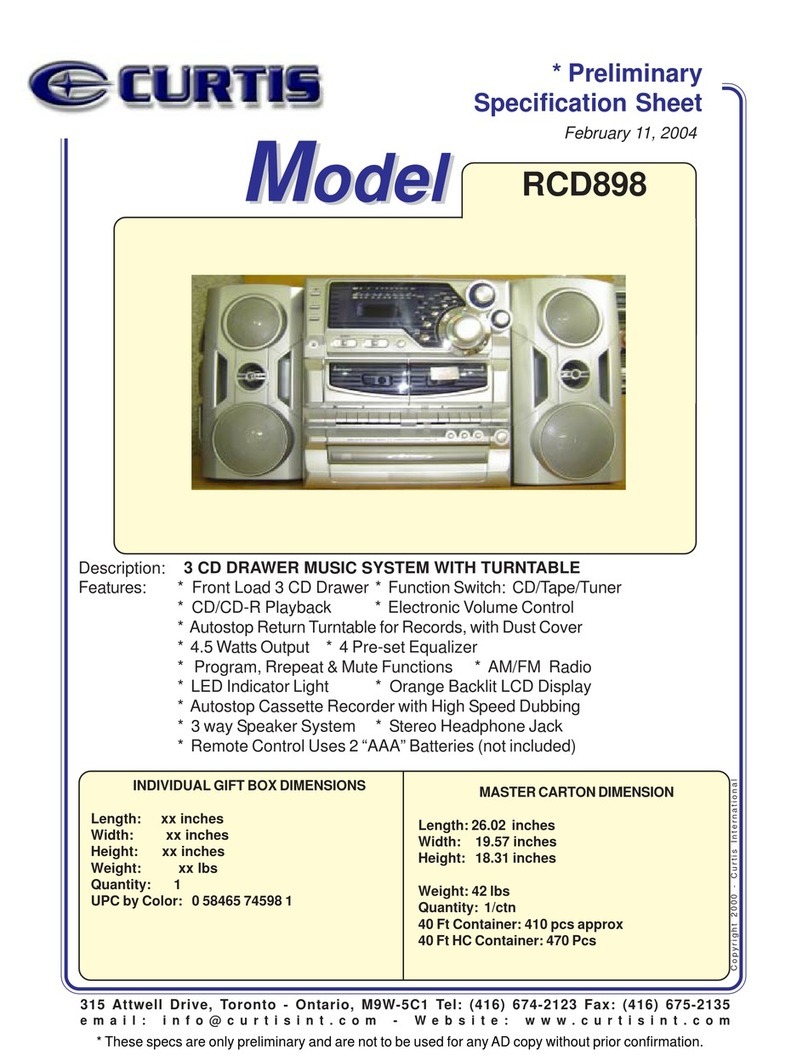Curtis RCD898 User manual