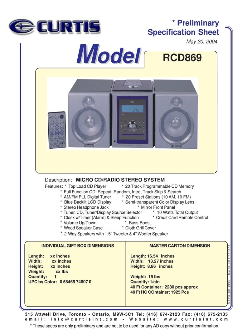 Curtis RCD869 User manual