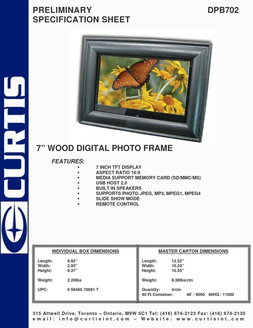 Curtis DPB702 Specification sheet