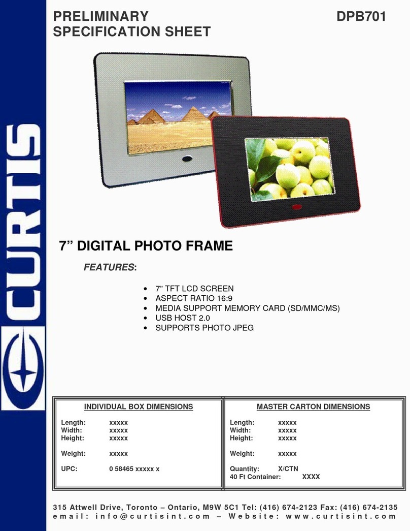 Curtis DPB701 Specification sheet