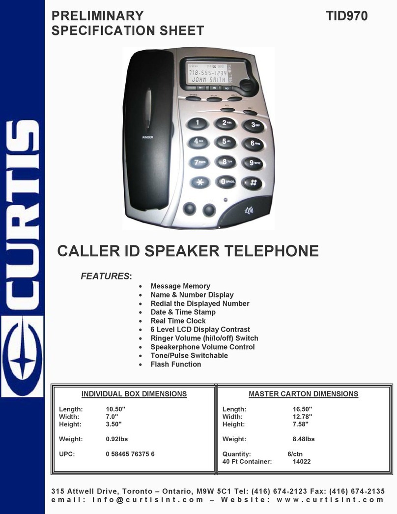 Curtis TID970 User manual