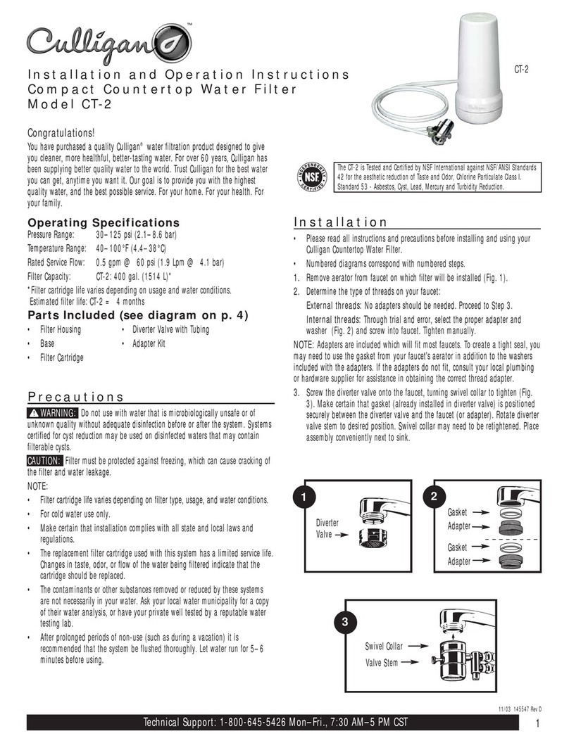 Culligan CT-2 Installation and operation instructions