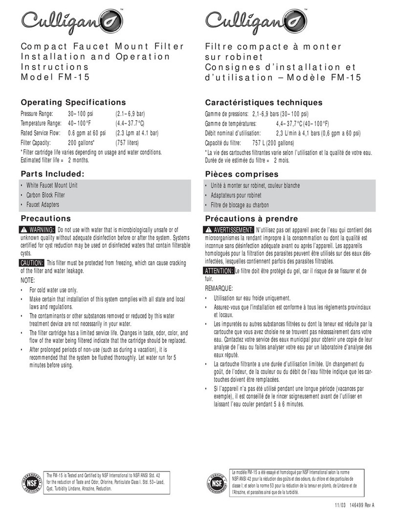 Culligan FM 15 User manual Culligan FM 15 User manual