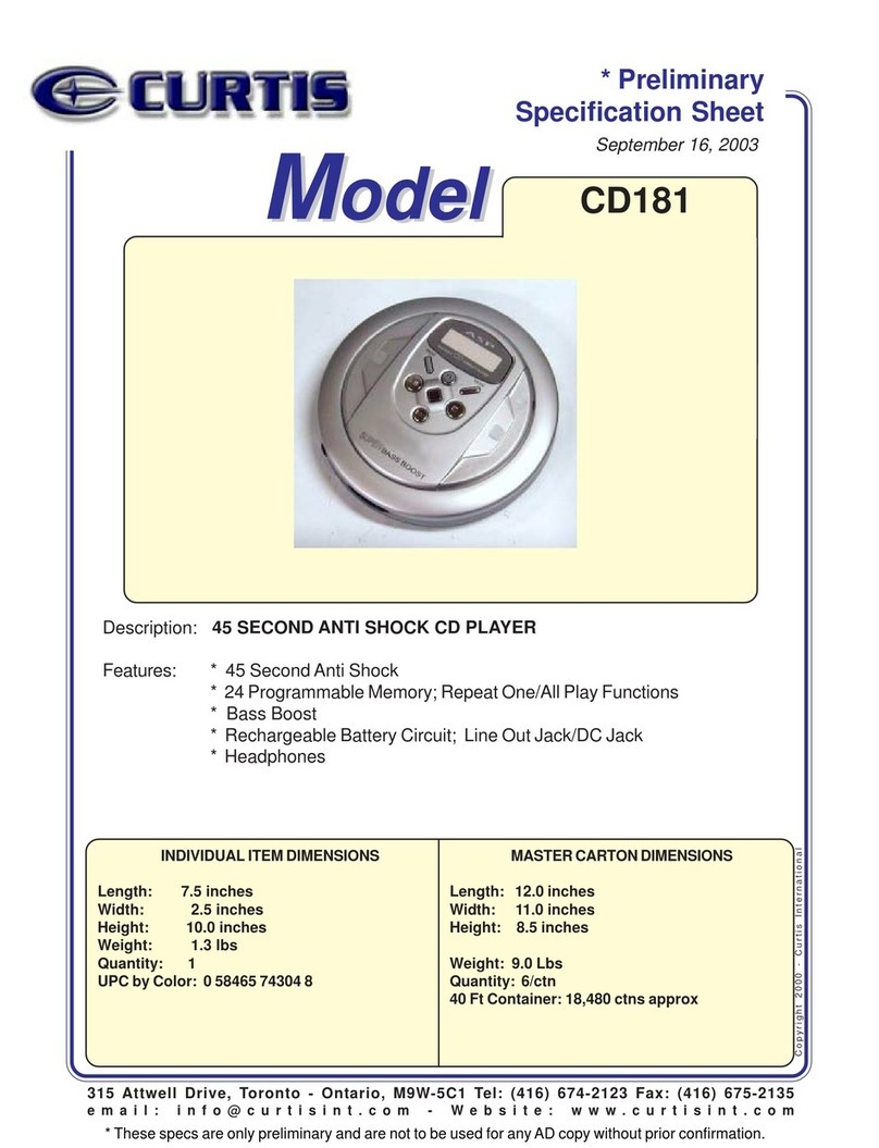 Curtis CD181 User manual