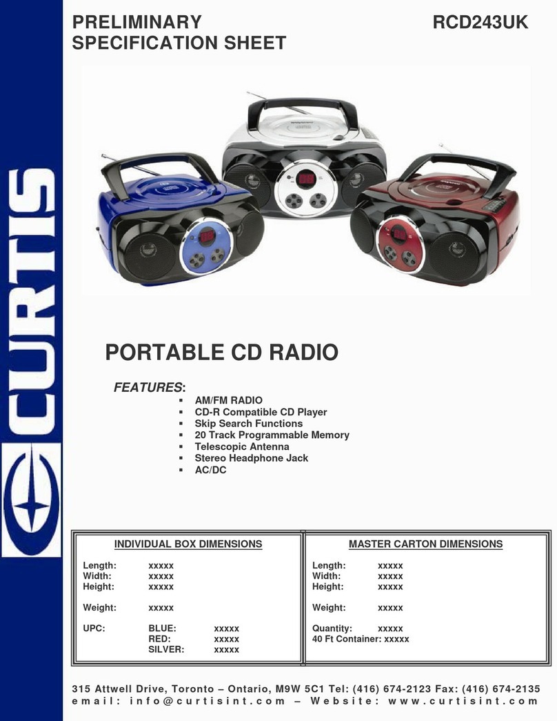 Curtis RCD243UK Specification sheet