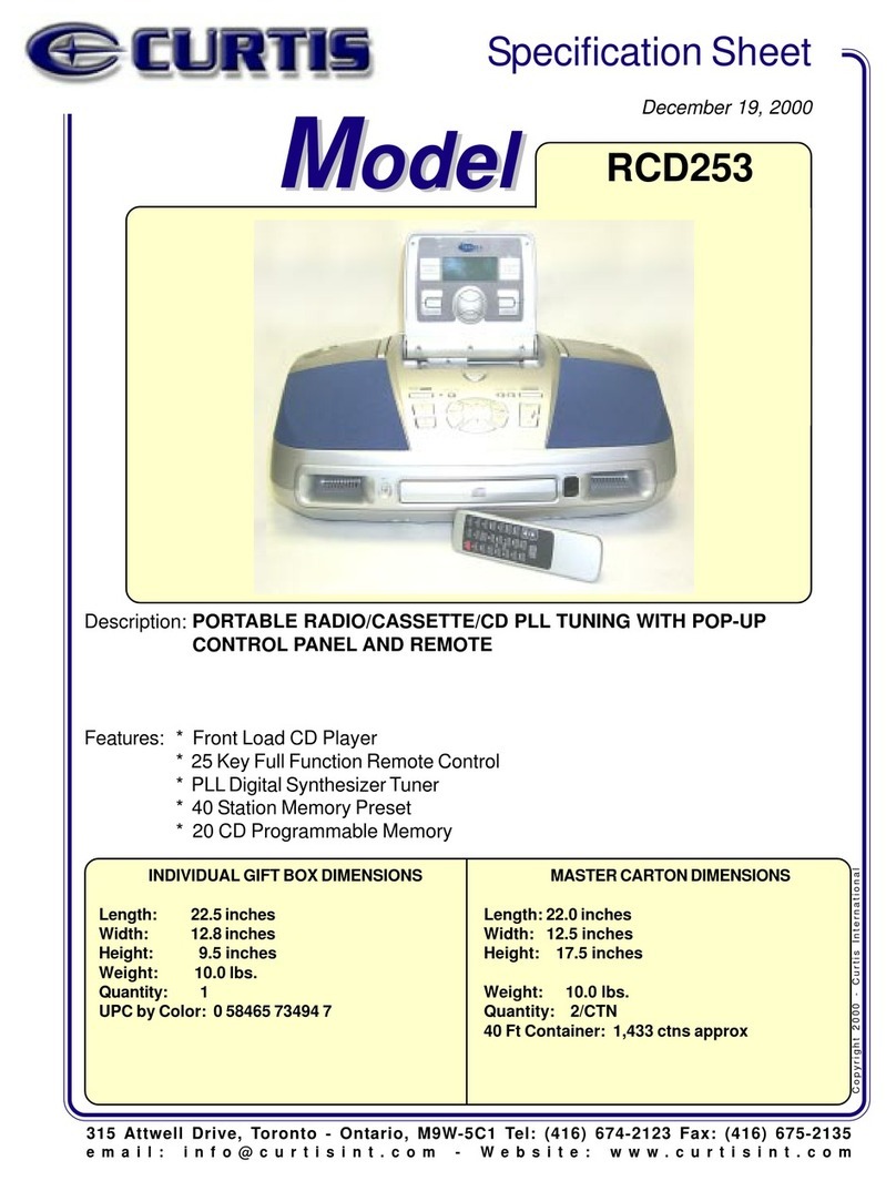 Curtis RCD253 User manual