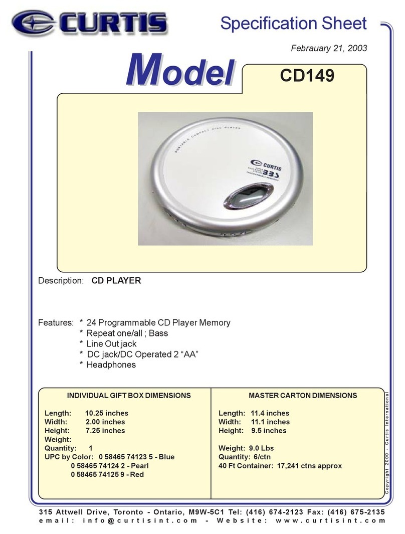 Curtis Curtis CD149  CD149 CD149 User manual