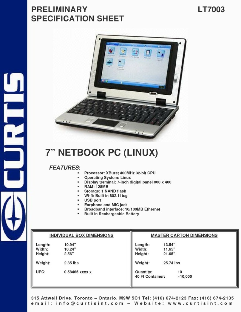Curtis LT7003 Specification sheet
