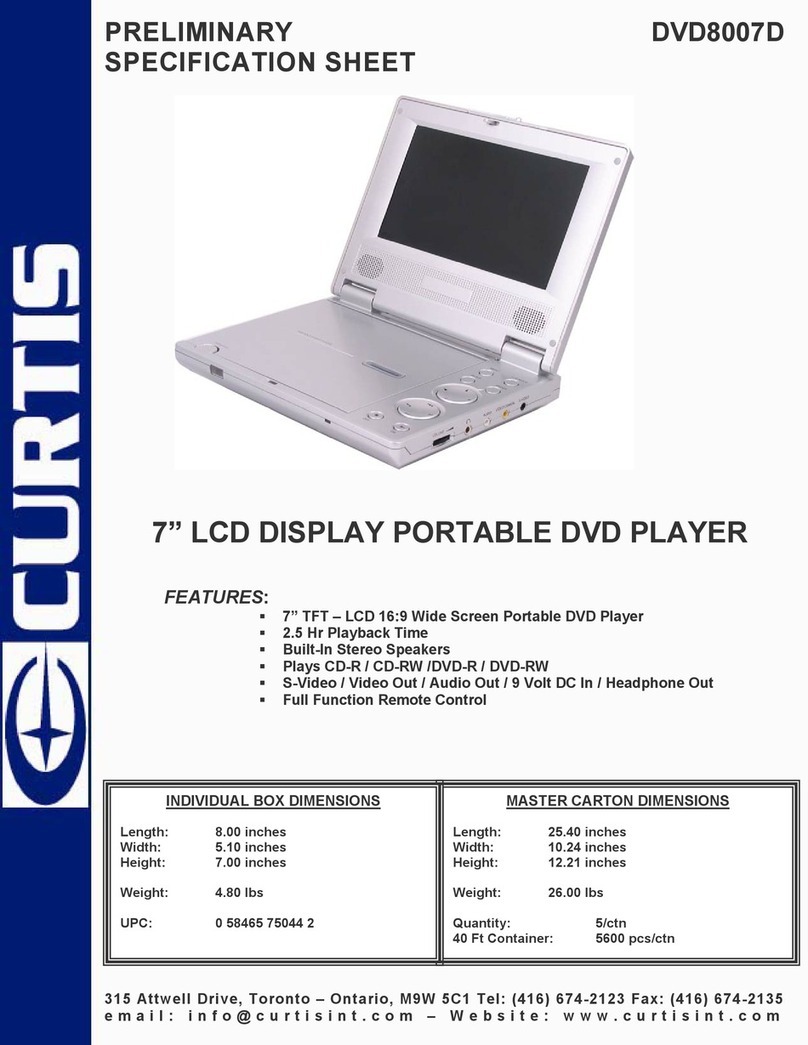 Curtis DVD8007D Preliminary specification sheet