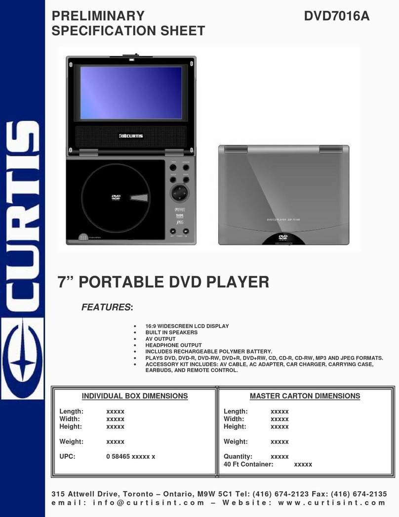 Curtis DVD7016A Preliminary specification sheet