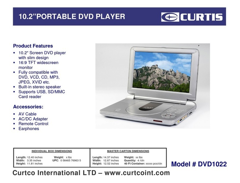 Curtis DVD1022 Preliminary specification sheet