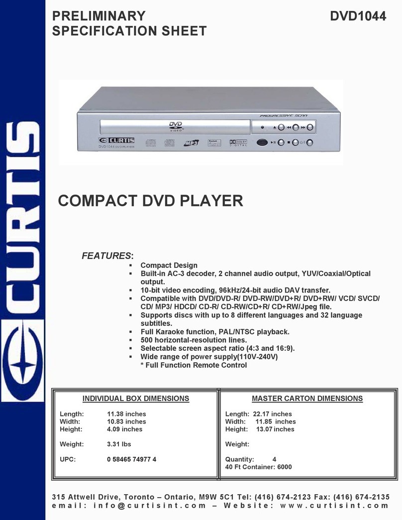 Curtis DVD1044 Preliminary specification sheet
