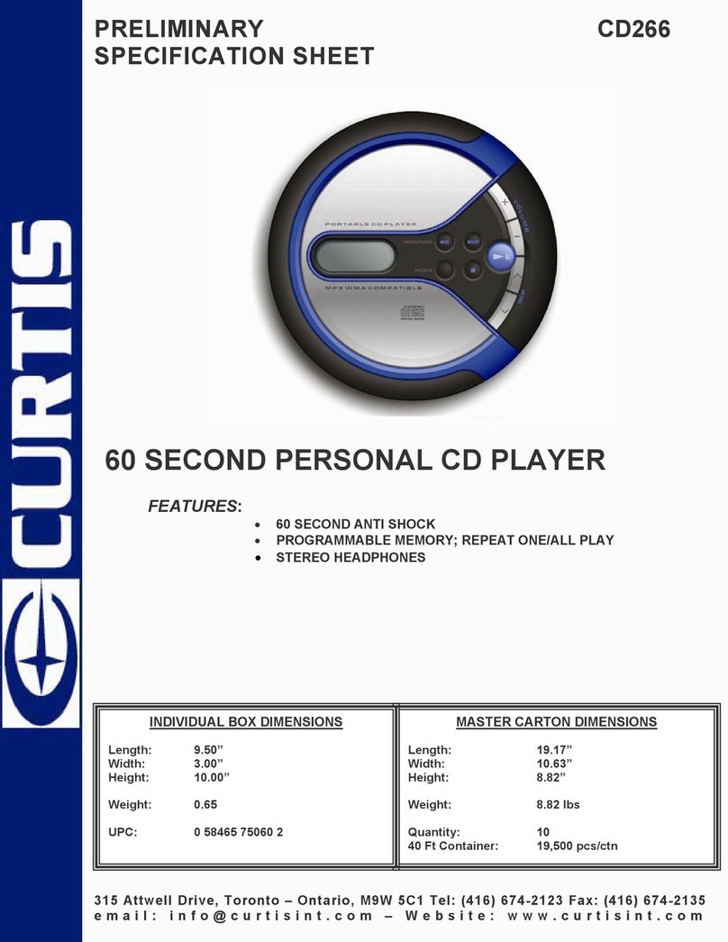 Curtis CD226 User manual