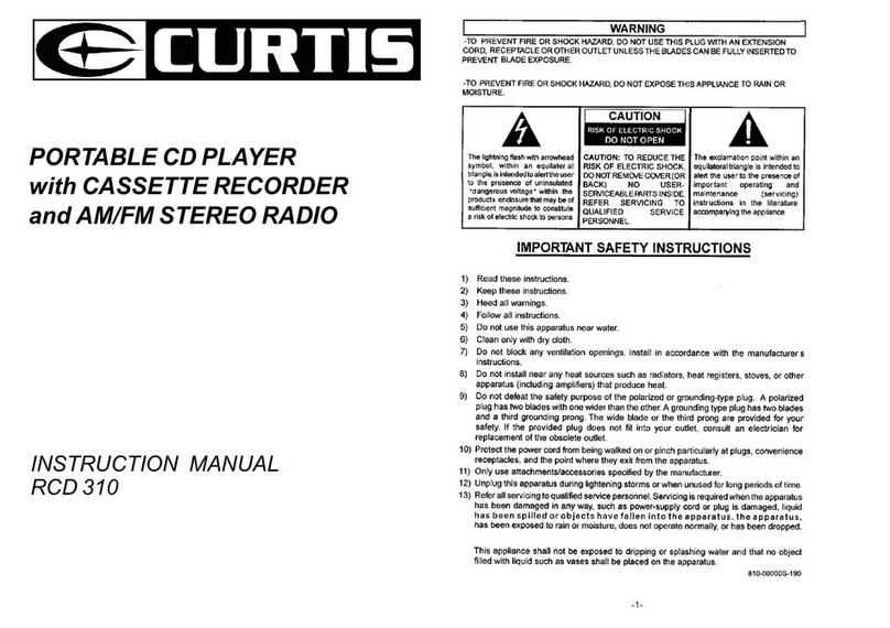 Curtis RCD 310 instruction manual